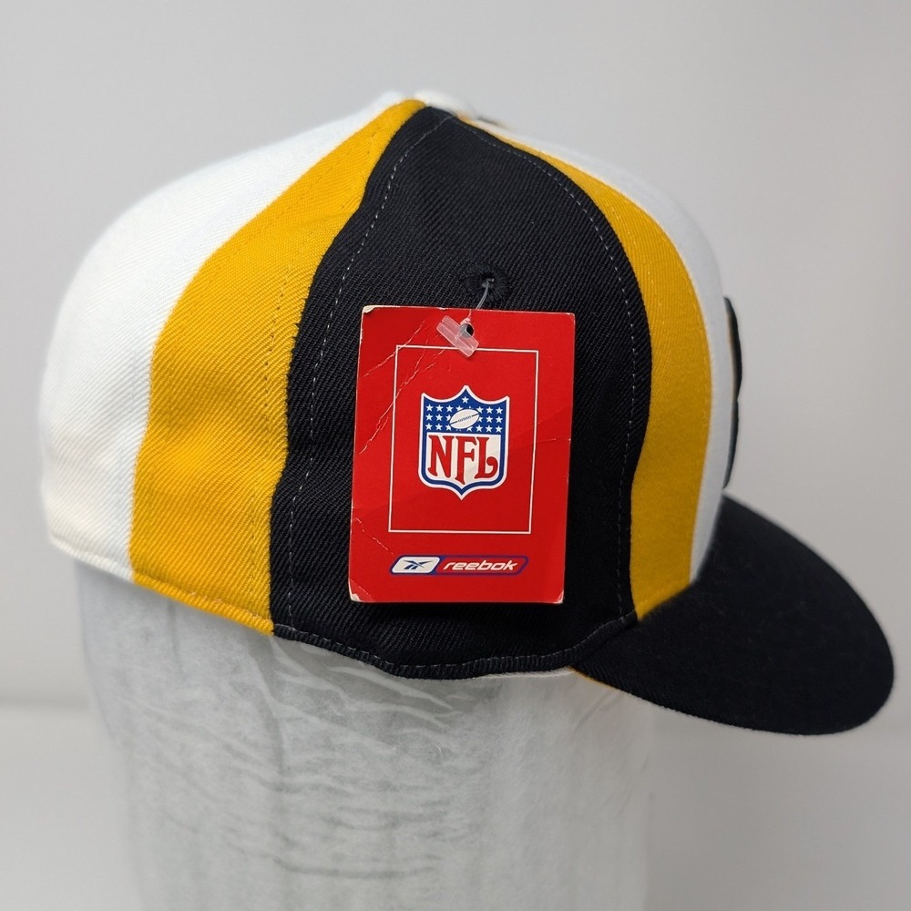Reebok NWT Authentic Steelers Burress 80 Fitted Hat 7 3/8 Wool Flat Brim - Picture 3 of 12
